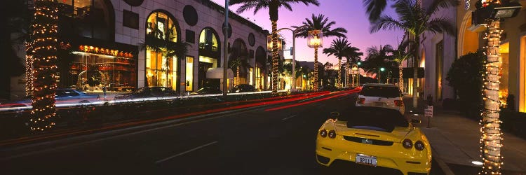 Cars parked on the roadRodeo Drive, City of Los Angeles, California, USA