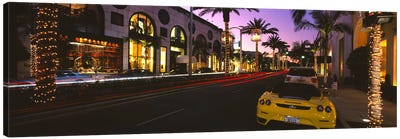 Cars parked on the roadRodeo Drive, City of Los Angeles, California, USA Canvas Art Print - Beverly Hills