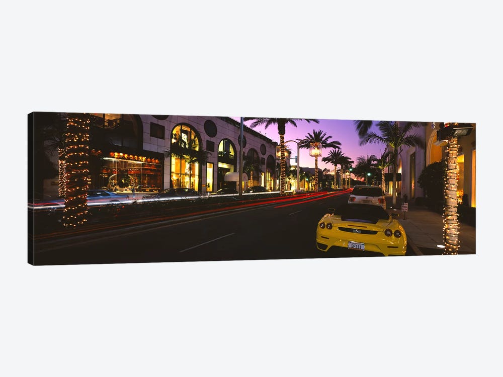 Cars parked on the roadRodeo Drive, City of Los Angeles, California, USA by Panoramic Images 1-piece Canvas Print