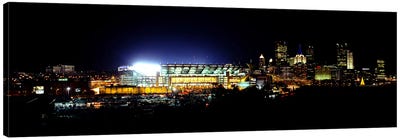 Stadium lit up at night in a cityHeinz Field, Three Rivers Stadium, Pittsburgh, Pennsylvania, USA Canvas Art Print - Pittsburgh Art