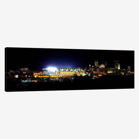 Stadium lit up at night in a cityHeinz Field, Three Rivers Stadium, Pittsburgh, Pennsylvania, USA Canvas Print #PIM6059} by Panoramic Images Canvas Print