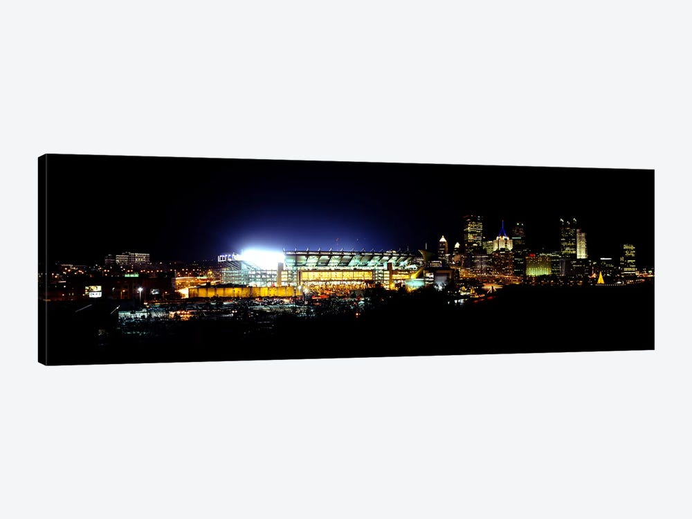 Stadium lit up at night in a cityHeinz Field, Three Rivers Stadium, Pittsburgh, Pennsylvania, USA by Panoramic Images 1-piece Canvas Art