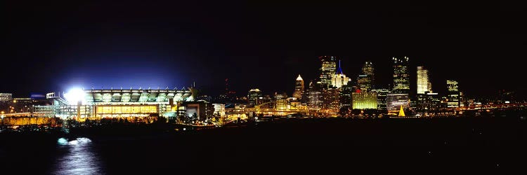 Stadium lit up at night in a cityHeinz Field, Three Rivers Stadium,Pittsburgh, Pennsylvania, USA