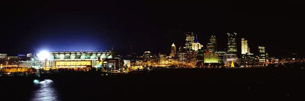 Pennsylvania: Stadium lit up at night in a cityHeinz Field, Three Rivers Stadium,Pittsburgh, Pennsylvania, USA by Panoramic Images