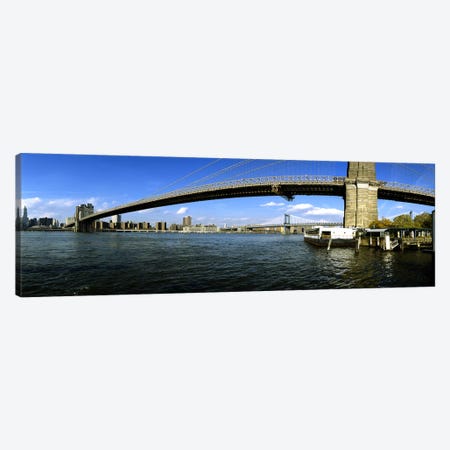 Suspension bridge across a riverBrooklyn Bridge, East River, Manhattan, New York City, New York State, USA Canvas Print #PIM6061} by Panoramic Images Canvas Artwork