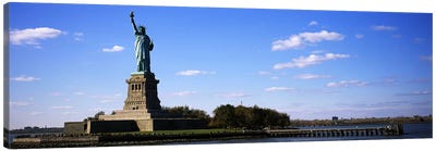 Statue viewed through a ferryStatue of Liberty, Liberty State Park, Liberty Island, New York City, New York State, USA Canvas Art Print - Monument Art