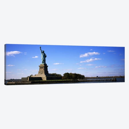 Statue viewed through a ferryStatue of Liberty, Liberty State Park, Liberty Island, New York City, New York State, USA Canvas Print #PIM6064} by Panoramic Images Art Print