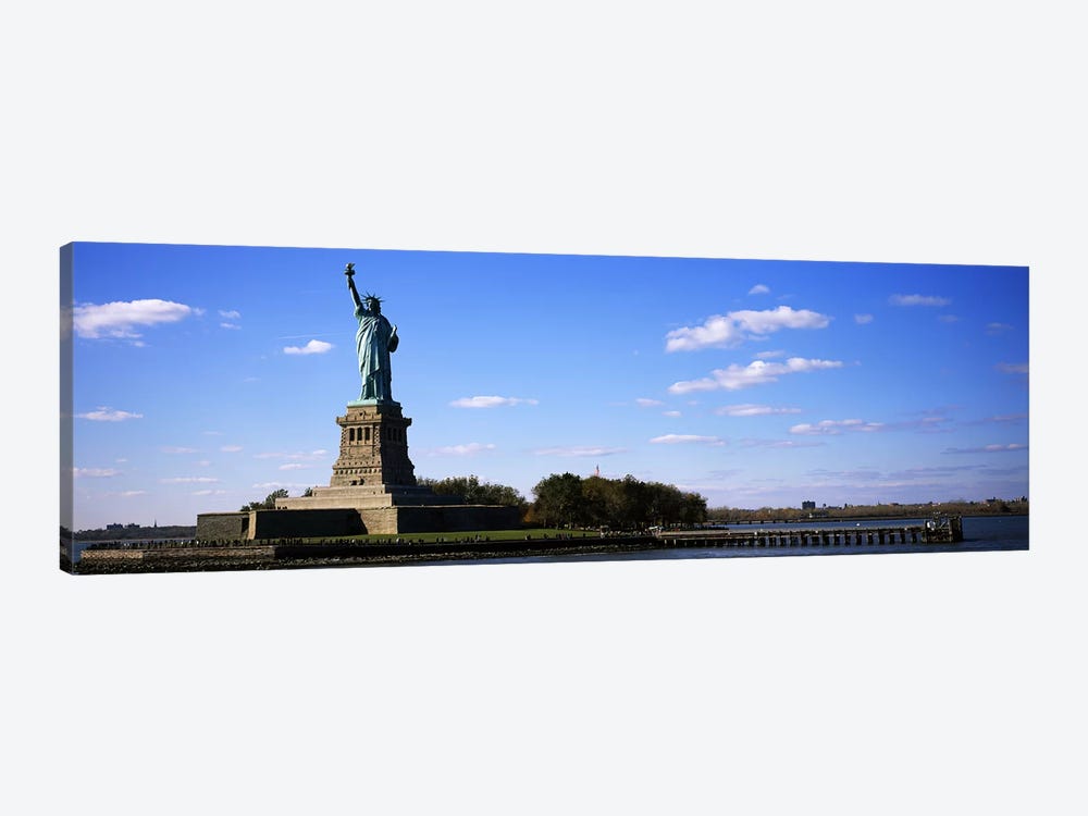 Statue viewed through a ferryStatue of Liberty, Liberty State Park, Liberty Island, New York City, New York State, USA by Panoramic Images 1-piece Canvas Artwork