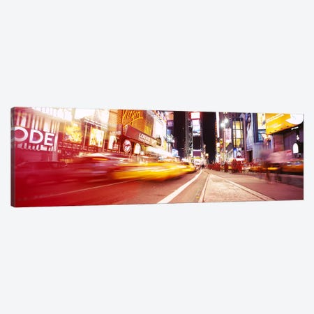 Blurred Motion View Of Nighttime Traffice, Times Square, Midtown, New York City, New York, USA Canvas Print #PIM6069} by Panoramic Images Canvas Art