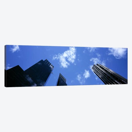 Low angle view of skyscrapersColumbus Circle, Manhattan, New York City, New York State, USA Canvas Print #PIM6072} by Panoramic Images Art Print