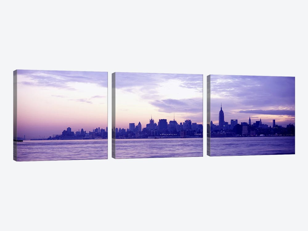 Skyscrapers at the waterfront, at sunriseManhattan, New York City, New York State, USA by Panoramic Images 3-piece Canvas Art