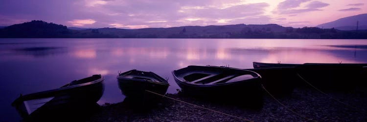 Sunset Fishing Boats Loch Awe Scotland by Panoramic Images wall art