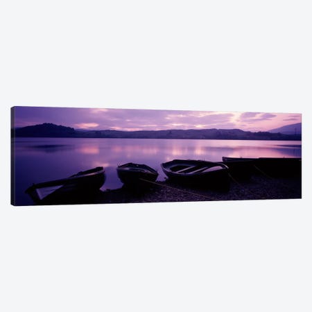 Sunset Fishing Boats Loch Awe Scotland Canvas Print #PIM607} by Panoramic Images Canvas Art Print