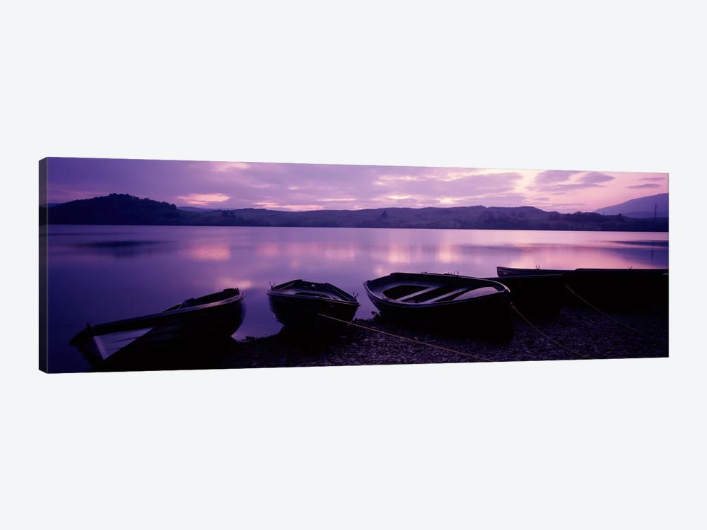 Sunset Fishing Boats Loch Awe Scotland by Panoramic Images 1-piece Canvas Print