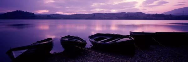 Scotland: Sunset Fishing Boats Loch Awe Scotland by Panoramic Images