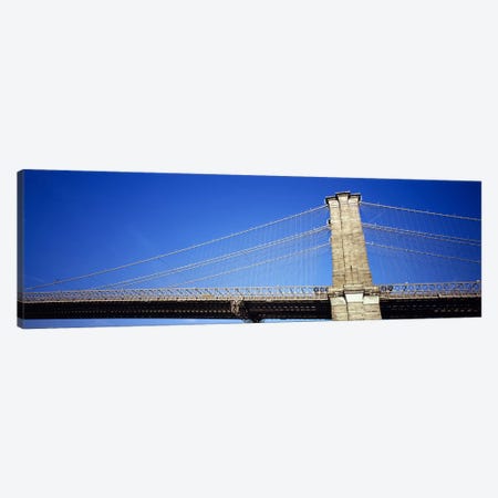 Low angle view of a bridgeBrooklyn Bridge, Manhattan, New York City, New York State, USA Canvas Print #PIM6080} by Panoramic Images Canvas Artwork