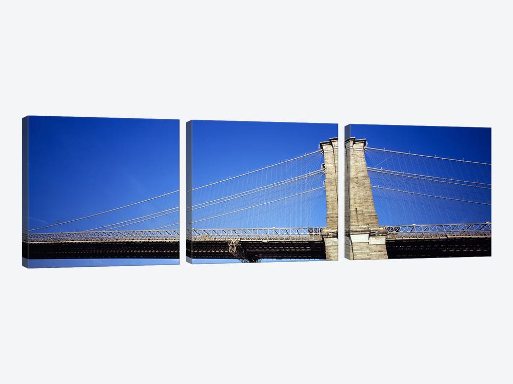 Low angle view of a bridgeBrooklyn Bridge, Manhattan, New York City, New York State, USA by Panoramic Images 3-piece Canvas Art