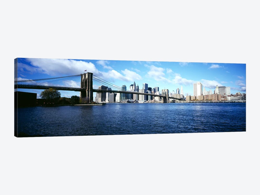 Bridge across a river, Brooklyn Bridge, East River, Manhattan, New York City, New York State, USA by Panoramic Images 1-piece Canvas Artwork