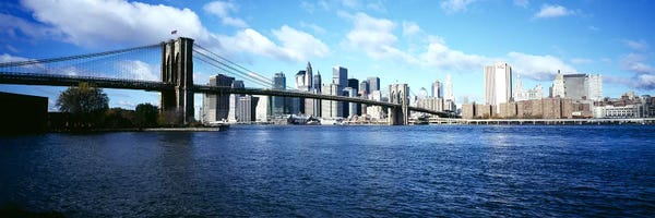 Brooklyn: Bridge across a river, Brooklyn Bridge, East River, Manhattan, New York City, New York State, USA by Panoramic Images