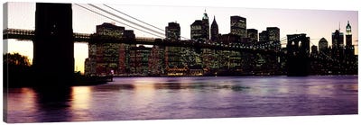 Bridge across a river, Brooklyn Bridge, East River, Manhattan, New York City, New York State, USA #3 Canvas Art Print - Brooklyn Bridge