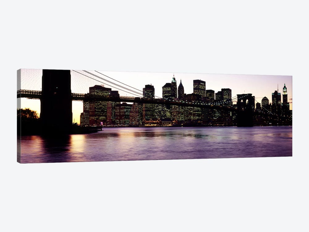 Bridge across a river, Brooklyn Bridge, East River, Manhattan, New York City, New York State, USA #3 by Panoramic Images 1-piece Canvas Wall Art