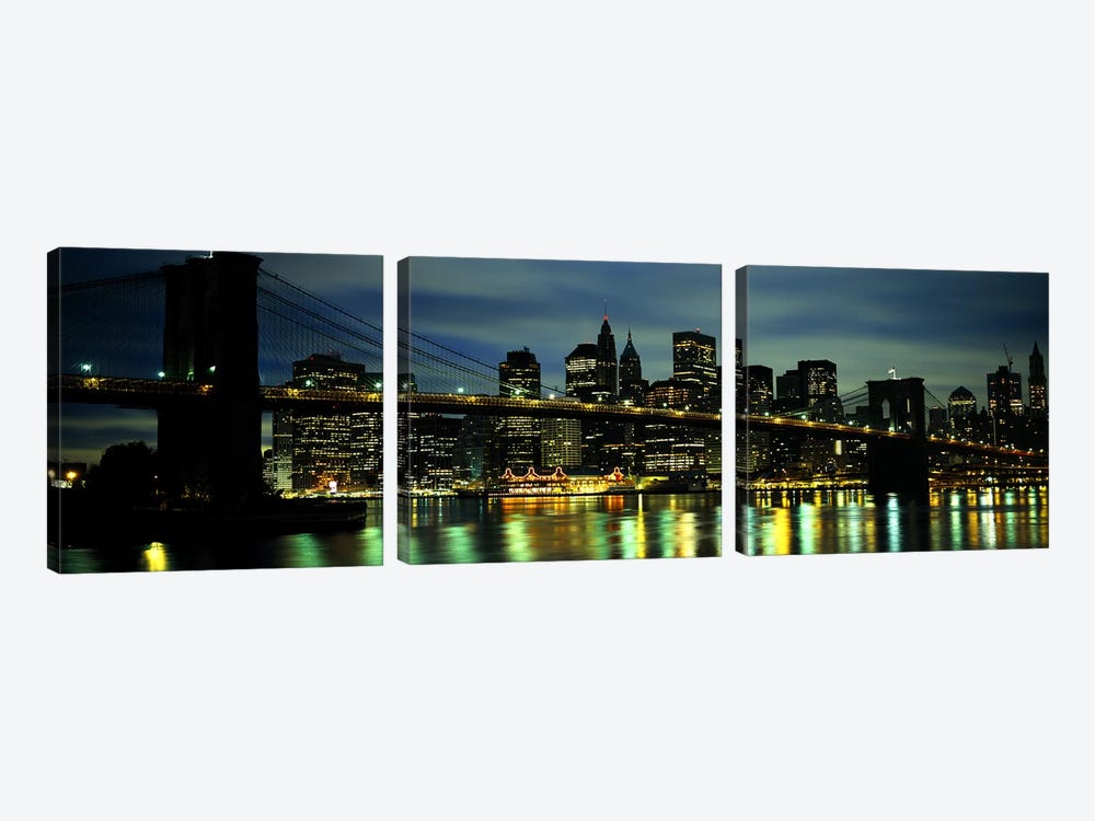 Brooklyn Bridge & Lower Manhattan, New York City, New York, USA by Panoramic Images 3-piece Canvas Art Print