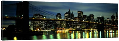 Brooklyn Bridge & Lower Manhattan, New York City, New York, USA Canvas Art Print - Brooklyn Art