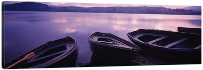 Beached Row Boats, Loch Awe, Argyll and Bute, Highlands, Scotland, United Kingdom Canvas Art Print - Scotland Art