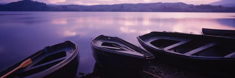 Beached Row Boats, Loch Awe, Argyll and Bute, Highlands, Scotland, United Kingdom