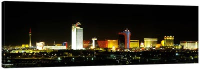 Buildings lit up at night in a city, Las Vegas, Nevada, USA Canvas Art Print - Las Vegas Skylines