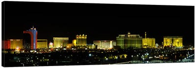 Buildings lit up at night in a city, Las Vegas, Nevada, USA #2 Canvas Art Print - Night Sky Art