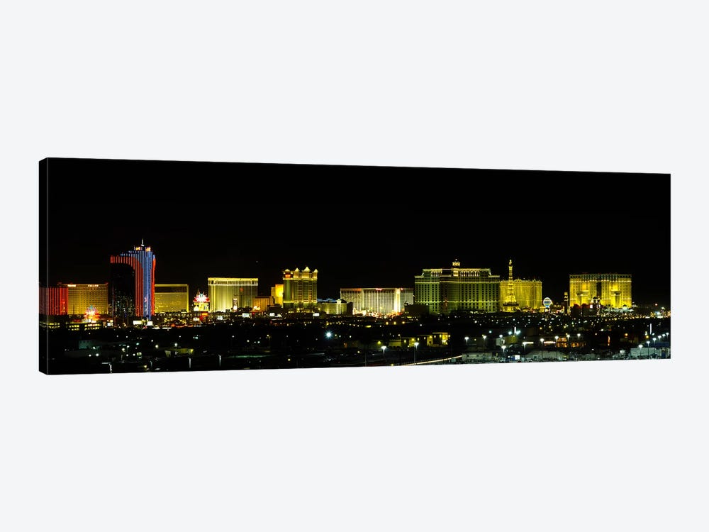 Buildings lit up at night in a city, Las Vegas, Nevada, USA #2 by Panoramic Images 1-piece Canvas Wall Art