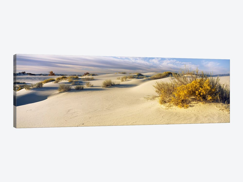 Cloudy Desert Landscape, White Sands National Monument, Tularosa Basin, New Mexico, USA by Panoramic Images 1-piece Canvas Art