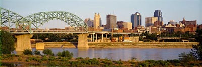 Bridge over a riverKansas city, Missouri, USA by Panoramic Images canvas print