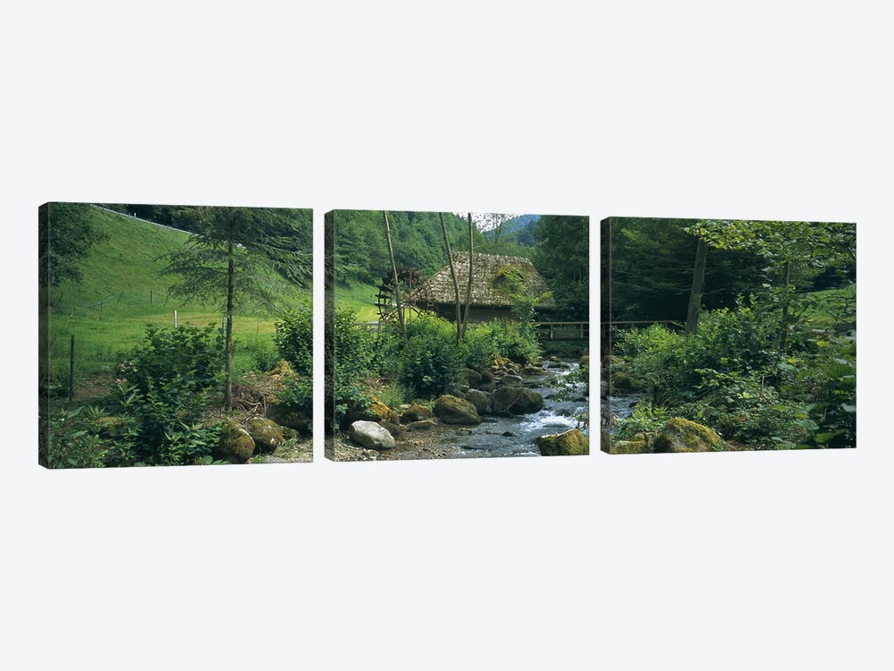 Watermill, Black Forest, Glottertal, Baden-Wurttemberg, Germany by Panoramic Images 3-piece Canvas Wall Art