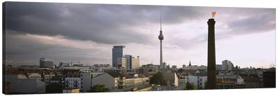 High-Angle View Featuring Berliner Fernsehturm, Mitte, Berlin, Germany Canvas Art Print - Berlin Art