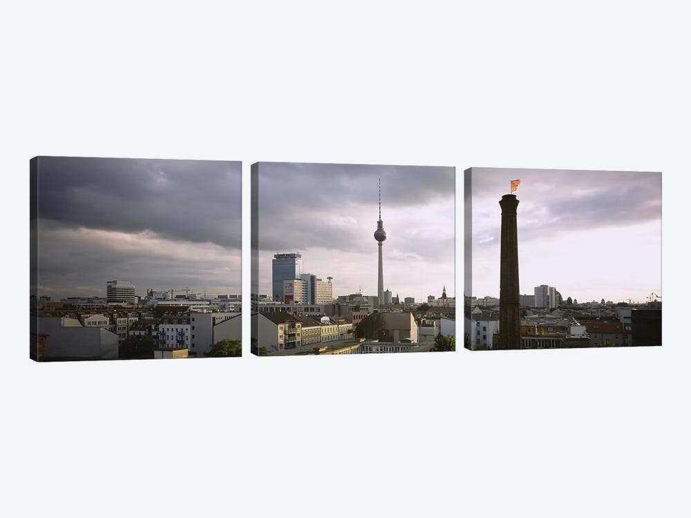 High-Angle View Featuring Berliner Fernsehturm, Mitte, Berlin, Germany by Panoramic Images 3-piece Canvas Wall Art