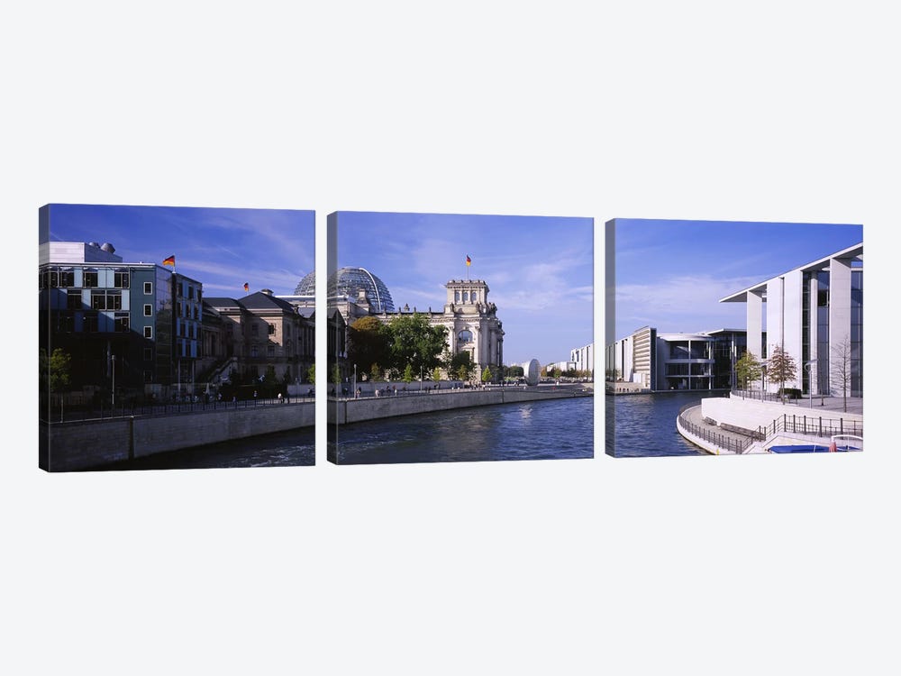 Riverside Architecture, Government District, Berlin, Germany by Panoramic Images 3-piece Canvas Wall Art