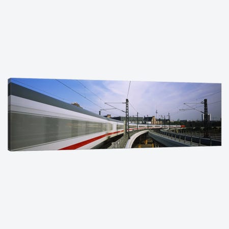 Blurred Motion View Of A High Speed Train, Berlin, Germany Canvas Print #PIM6124} by Panoramic Images Canvas Artwork