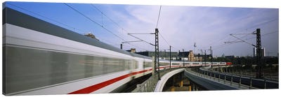Blurred Motion View Of A High Speed Train, Berlin, Germany Canvas Art Print - Berlin Art