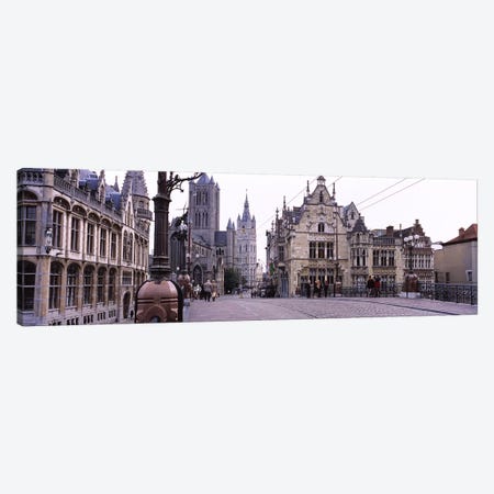 Tourists walking in front of a church, St. Nicolas Church, Ghent, Belgium Canvas Print #PIM6148} by Panoramic Images Canvas Print