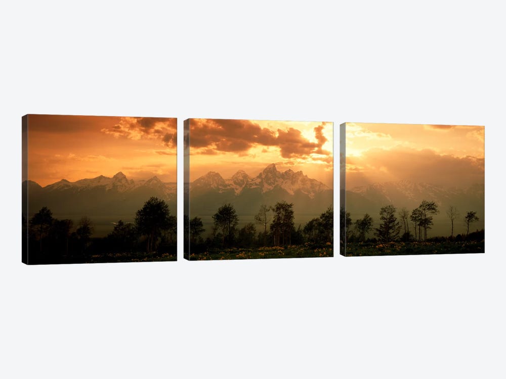 Dawn Teton Range Grand Teton National Park WY USA by Panoramic Images 3-piece Art Print
