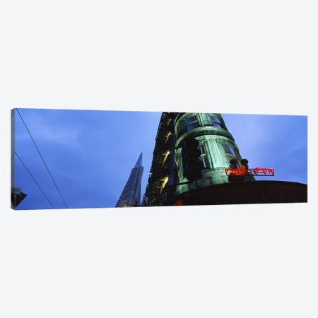 Low angle view of a building, Sentinel Building, Transamerica Pyramid, San Francisco, California, USA Canvas Print #PIM6150} by Panoramic Images Canvas Artwork