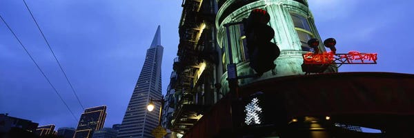Low angle view of a building, Sentinel Building, Transamerica Pyramid, San Francisco, California, USA #2