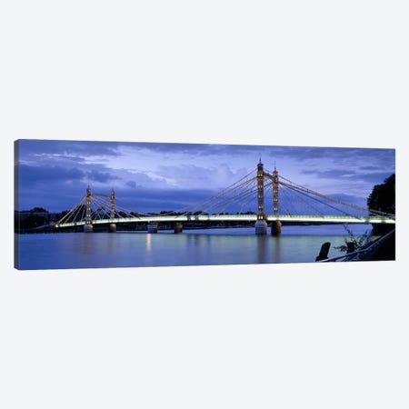 Suspension bridge across a river, Thames River, Albert Bridge, London, England Canvas Print #PIM6154} by Panoramic Images Canvas Print