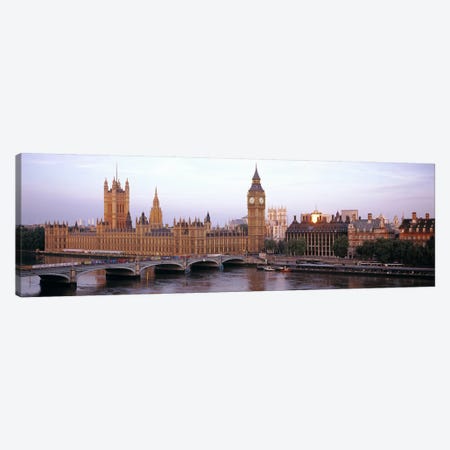 Palace Of Westminster & Westminster Bridge, City Of Westminster, London, England, United Kingdom Canvas Print #PIM6158} by Panoramic Images Canvas Wall Art
