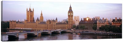 Palace Of Westminster & Westminster Bridge, City Of Westminster, London, England, United Kingdom Canvas Art Print - Tower Art