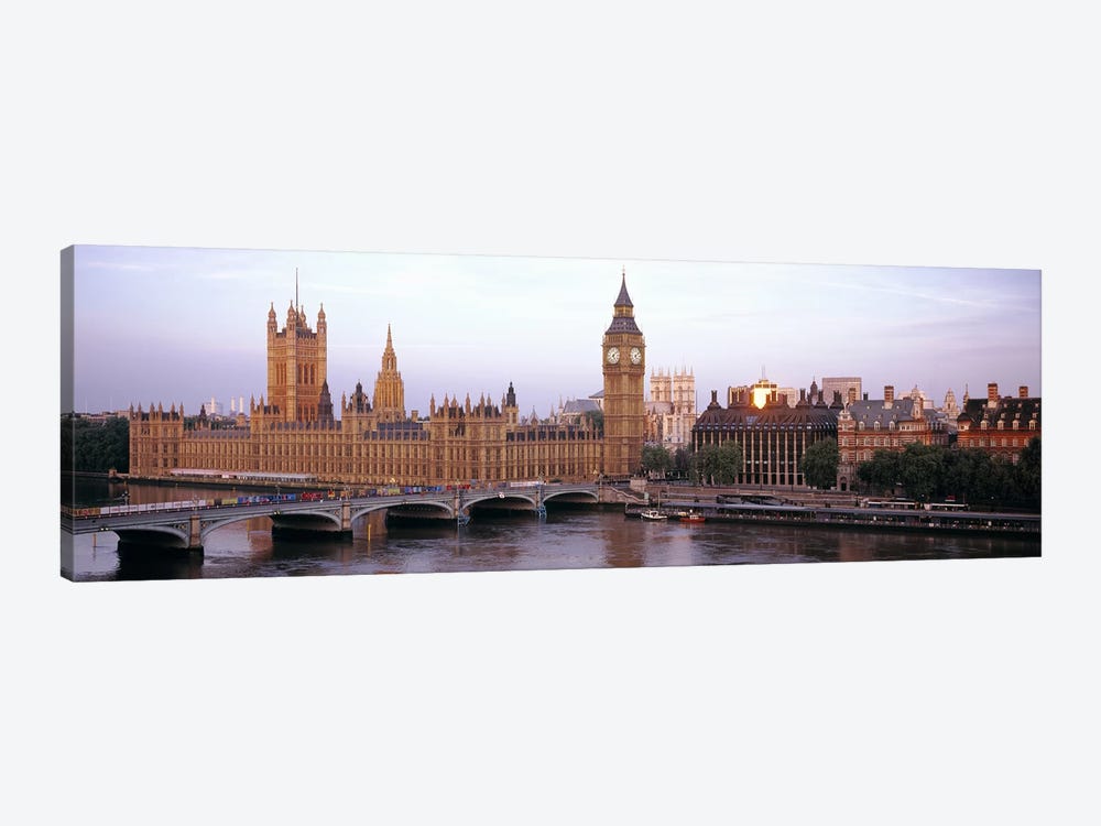 Palace Of Westminster & Westminster Bridge, City Of Westminster, London, England, United Kingdom by Panoramic Images 1-piece Canvas Wall Art