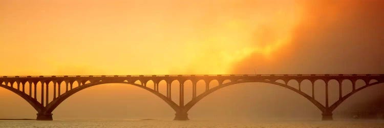 Sunset Fog And Highway 101 Bridge CA