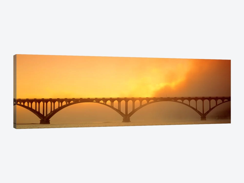 Sunset Fog And Highway 101 Bridge CA by Panoramic Images 1-piece Canvas Wall Art